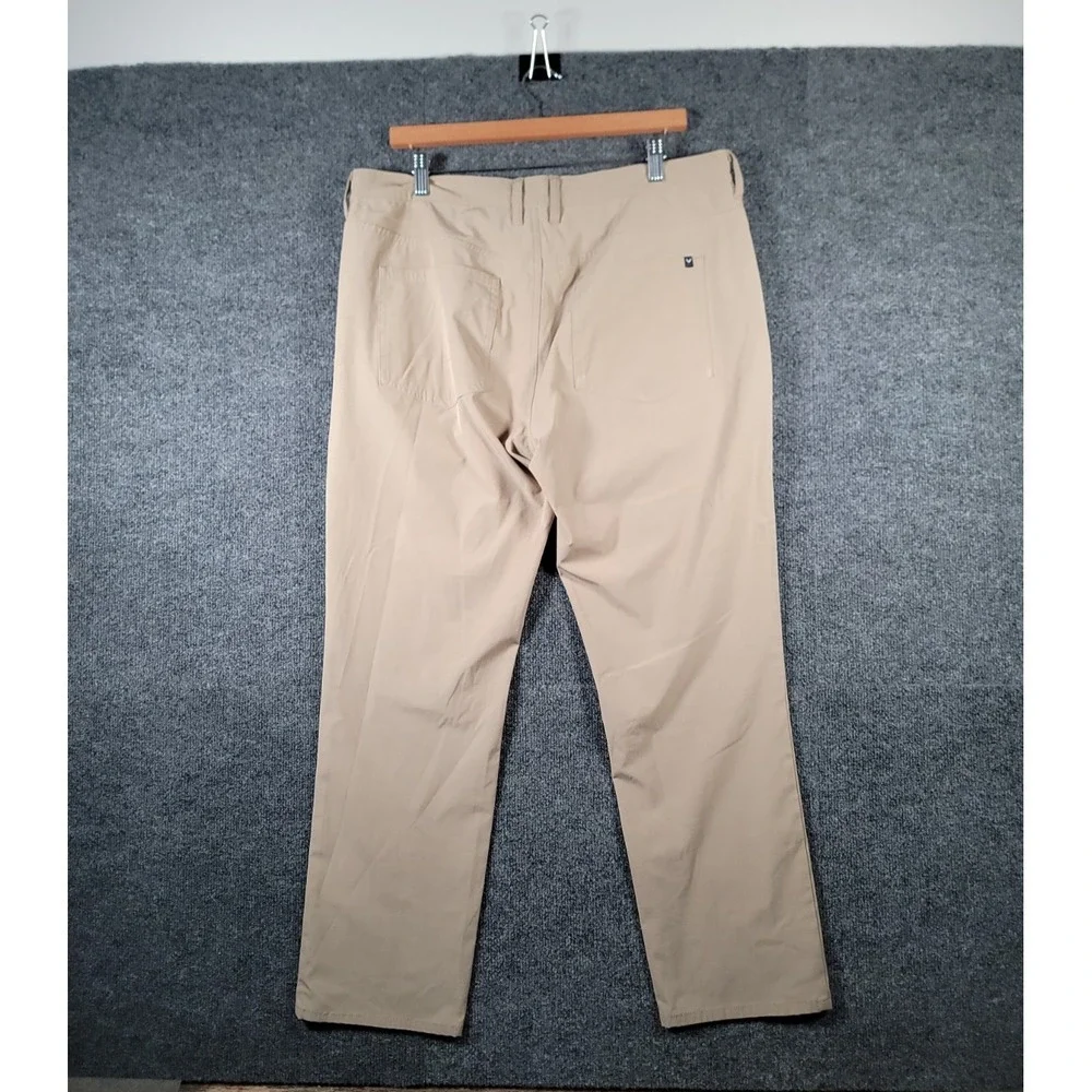 Callaway Golf Pants Mens 36x30 (Fits 36x27.5) Khaki Straight Flat Front Stretch